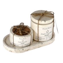 Dekoratif Beton Saksılı Soya Mumu - Amber Kokulu Dekoratif Beton Saksılı Soya Mumu - Amber Kokulu