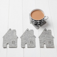 Keçe Ev Bardak Altlığı Keçe Ev Bardak Altlığı