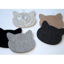 Keçe Kedi Bardak Altlığı Keçe Kedi Bardak Altlığı