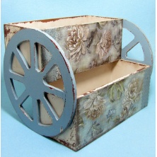 Ilkys KTU01 El Boyaması Ahşap Kutu 25x34x25cm