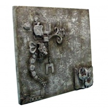Ilkys PNO03 El Boyaması Ahşap Pano 35x32cm
