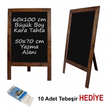B&D Ahşap Çerçeveli Kara Tahta Yazı Tahtası Ceviz B&D Ahşap Çerçeveli Kara Tahta Yazı Tahtası Ceviz