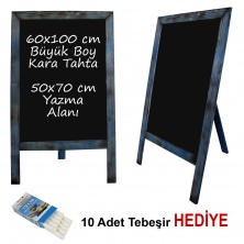 B&D Ahşap Çerçeveli Kara Tahta Yazı Tahtası Antik Mavi B&D Ahşap Çerçeveli Kara Tahta Yazı Tahtası Antik Mavi