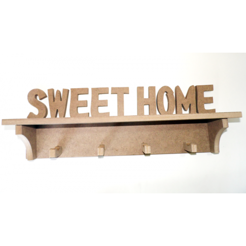 Ham Mdf Sweet Home Raflı Askılık 47x16x9cm Yorumları