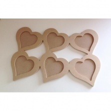 Ham Mdf Altılı Kalp Çerçeve Ham Mdf Altılı Kalp Çerçeve