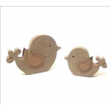 Ham Mdf Kuşlar Biblo Setİ - 2'li Ham Mdf Kuşlar Biblo Setİ - 2'li