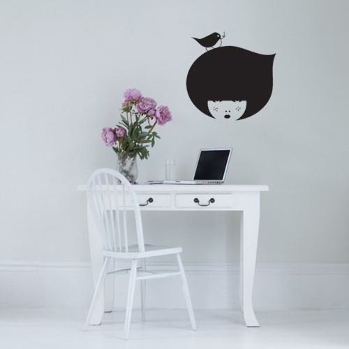 Kiraz Kız Karatahta Sticker (33 X 33 Cm) Sts 1016