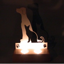 B&D Ahşap Tealight Mumluk Cat Dog B&D Ahşap Tealight Mumluk Cat Dog