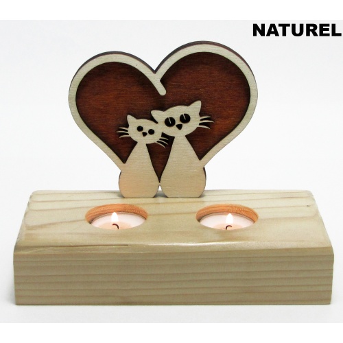 B&D Ahşap Tealight Mumluk Catlove Görsel 2