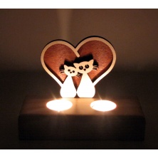 B&D Ahşap Tealight Mumluk Catlove B&D Ahşap Tealight Mumluk Catlove