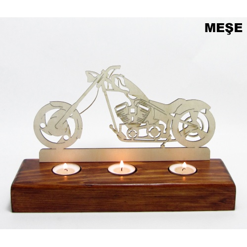 B&D Ahşap Tealight Mumluk Chopper Görsel 3