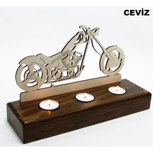 B&D Ahşap Tealight Mumluk Chopper Görsel 4
