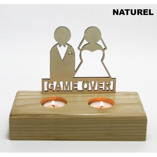 B&D Ahşap Tealight Mumluk Game Over Görsel 2
