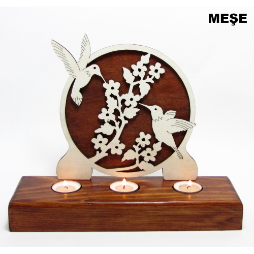 B&D Ahşap Tealight Mumluk Arıkuşu Görsel 3