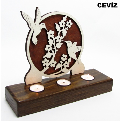 B&D Ahşap Tealight Mumluk Arıkuşu Görsel 4