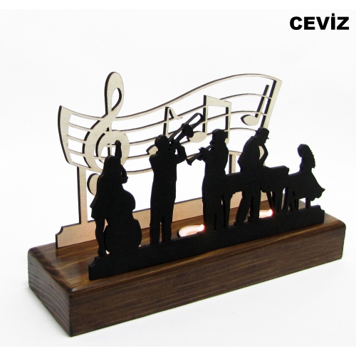 B&D Ahşap Tealight Mumluk Jazz Görsel 4