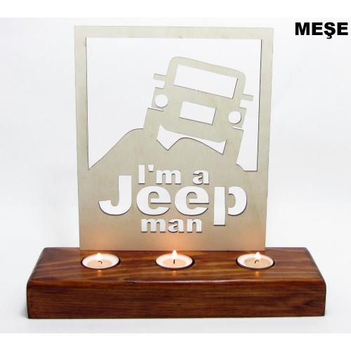 B&D Ahşap Tealight Mumluk Jeep Görsel 3