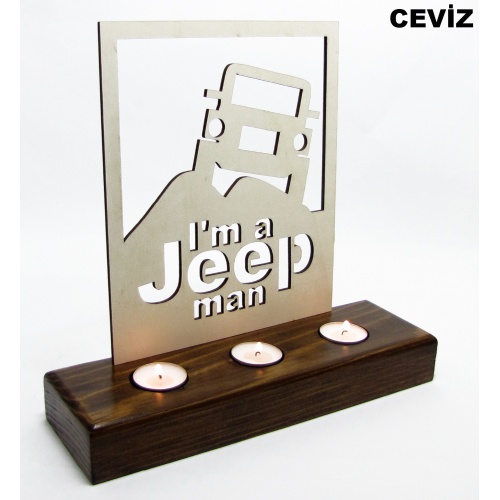 B&D Ahşap Tealight Mumluk Jeep Görsel 4