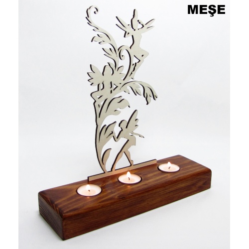 B&D Ahşap Tealight Mumluk Melekler Görsel 3