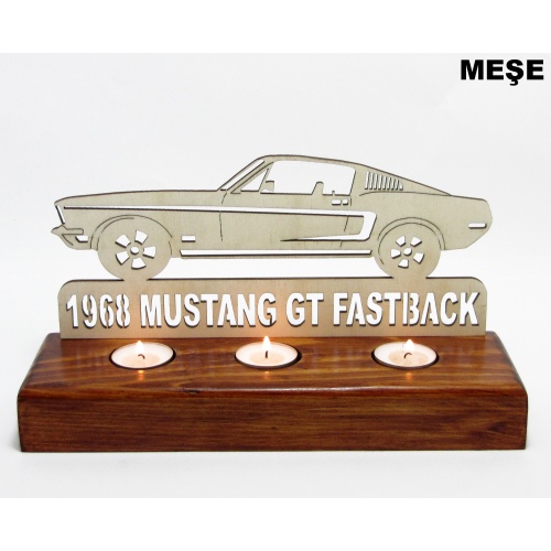 B&D Ahşap Tealight Mumluk Mustang Görsel 3