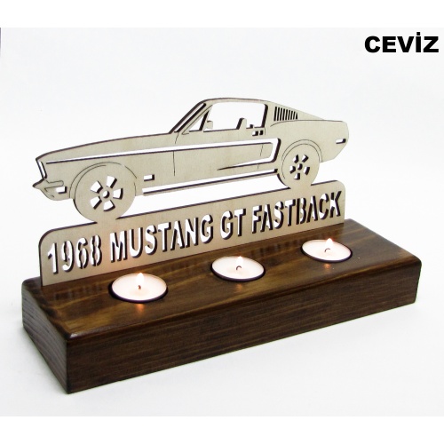 B&D Ahşap Tealight Mumluk Mustang Görsel 4