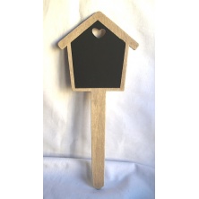Saplamalı Ev Modelli Karatahta ( 6 X 10 X H18 Cm) 10 Adet - Mka 404